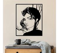 Hanah Home Elegante accessorio decorativo da parete in metallo, colore nero, 46 x 56 cm, 100% metallo, spessore 1,5 mm, perfetto per la decorazione della casa moderna e l'esposizione artistica