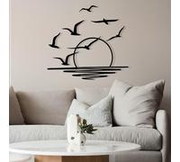 Hanah Home Elegante accessorio decorativo da parete in metallo, nero, 115 x 49 cm, 100% metallo, spessore 1,2 mm, perfetto per arredamento moderno per la casa e gli uffici