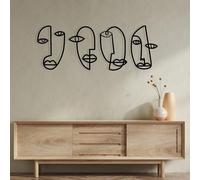 Hanah Home Elegante accessorio decorativo da parete in metallo nero, 133 x 46 cm, 100% metallo, spessore 1,2 mm, perfetto per arredamento moderno per la casa e gli uffici