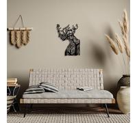 Hanah Home Elegante accessorio decorativo da parete in metallo, nero, 28 x 38 cm, 100% metallo, spessore 1,5 mm, perfetto per la decorazione della casa e gli spazi moderni