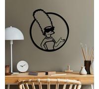 Hanah Home Elegante accessorio decorativo da parete in metallo, nero, 33 x 33 cm, 100% metallo, spessore 1,5 mm, perfetto per la decorazione domestica moderna e l'esposizione artistica