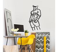 Hanah Home Elegante accessorio decorativo da parete in metallo, nero, 33 x 70 cm, 100% metallo, spessore 1,5 mm, leggero e facile da appendere, perfetto per decorazioni moderne