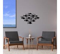 Hanah Home Elegante accessorio decorativo da parete in metallo nero, 41 x 70 cm, 100% metallo, spessore 1,5 mm, perfetto per la decorazione della casa moderna e arte da parete unica