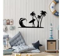 Hanah Home Elegante accessorio decorativo da parete in metallo nero, 41 x 70 cm, 100% metallo, spessore 1,5 mm, leggero e facile da appendere, perfetto per decorazioni moderne