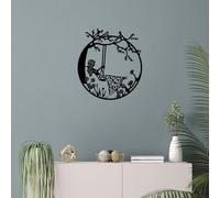 Hanah Home Elegante accessorio decorativo da parete in metallo, nero, 50 x 56 cm, 100% metallo, spessore 1,5 mm, perfetto per la decorazione della casa moderna e arte da parete unica