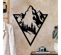 Hanah Home Elegante accessorio decorativo da parete in metallo, nero, 53 x 46 cm, 100% metallo, spessore 1,5 mm, perfetto per la decorazione della casa moderna e l'esposizione artistica