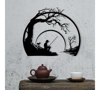 Hanah Home Elegante accessorio decorativo da parete in metallo, nero, 54 x 45,5 cm, 100% metallo, spessore 1,2 mm, perfetto per la decorazione domestica moderna e l'esposizione artistica
