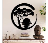 Hanah Home Elegante accessorio decorativo da parete in metallo, nero, 54 x 53 cm, 100% metallo, spessore 1,5 mm, perfetto per la decorazione della casa moderna e l'esposizione artistica