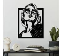 Hanah Home Elegante accessorio decorativo da parete in metallo, nero, 55 x 40 cm, 100% metallo, spessore 1,5 mm, perfetto per la decorazione della casa moderna e l'esposizione artistica