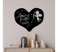 Hanah Home Elegante accessorio decorativo da parete in metallo, nero, 56 x 45 cm, 100% metallo, spessore 1,5 mm, perfetto per la decorazione della casa moderna e l'esposizione artistica