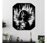 Hanah Home Elegante accessorio decorativo da parete in metallo, nero, 56 x 47 cm, 100% metallo, spessore 1,5 mm, perfetto per la decorazione della casa moderna e l'esposizione artistica