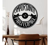 Hanah Home Elegante accessorio decorativo da parete in metallo, nero, 56 x 56 cm, 100% metallo, spessore 1,5 mm, perfetto per la decorazione della casa moderna e l'esposizione artistica