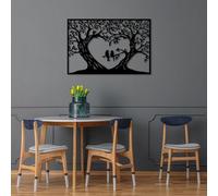 Hanah Home Elegante accessorio decorativo da parete in metallo, nero, 60 x 90 cm, 100% metallo, spessore 1,5 mm, perfetto per la decorazione della casa moderna e arte da parete unica