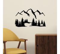 Hanah Home Elegante accessorio decorativo da parete in metallo, nero, 66 x 23 cm e 70 x 41 cm, 100% metallo, spessore 1,5 mm, facile da montare, perfetto per decorazioni moderne