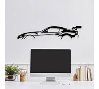 Hanah Home Elegante accessorio decorativo da parete in metallo, nero, 70 x 14 cm, 100% metallo, spessore 1,5 mm, facile montaggio a parete, per arredamento moderno