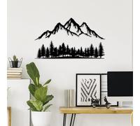 Hanah Home Elegante accessorio decorativo da parete in metallo nero, 70 x 22 cm e 70 x 40 cm, 100% metallo, spessore 1,5 mm, facile da montare, perfetto per decorazioni moderne