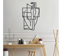 Hanah Home Elegante accessorio decorativo da parete in metallo, nero, 70 x 42 cm, 100% metallo, spessore 1,5 mm, facile da montare, perfetto per arredamento moderno