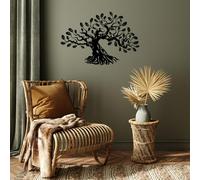 Hanah Home Elegante accessorio decorativo da parete in metallo nero, 70 x 47 cm, 100% metallo (spessore 1,5 mm), facile da montare, perfetto per arredamento moderno
