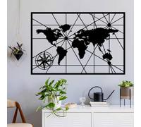 Hanah Home Elegante accessorio decorativo da parete in metallo, nero, 74 x 49 cm, 100% metallo, spessore 1,5 mm, perfetto per la decorazione domestica moderna e l'esposizione artistica