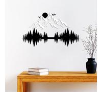 Hanah Home Elegante accessorio decorativo da parete in metallo, nero e bianco, 52 x 20 cm e 50 x 21 cm, 100% metallo, spessore 1,5 mm, facile da montare, perfetto per la decorazione della casa