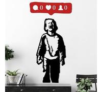 Hanah Home Elegante accessorio decorativo da parete in metallo, nero e rosso, 55 x 17 cm e 39 x 84 cm, 100% metallo, spessore 1,5 mm, facile da montare, perfetto per la decorazione della casa