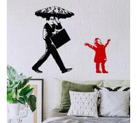 Hanah Home Elegante accessorio decorativo da parete in metallo, nero e rosso, 56 x 88 cm e 36 x 48 cm, 100% metallo, spessore 1,5 mm, perfetto per arredamento moderno