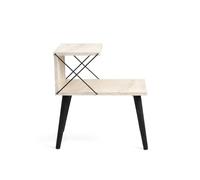 Hanah Home Elegante nightstand with Beech Legs, travertine Black, 50 x 55 x 40 cm | 100% melamina rivestito in melamina, spessore 18 mm, elegante soluzione per lo storage moderno