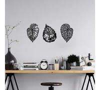 Hanah Home Elegante set di accessori decorativi da parete in metallo nero (3 pezzi), 100% metallo, 1,5 mm di spessore, perfetto per la decorazione della casa, estetica moderna, facile da appendere