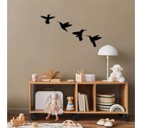 Hanah Home Elegante set di accessori decorativi da parete in metallo nero (4 pezzi) | 100% metallo, spessore 1 mm | perfetto per la decorazione della casa, design moderno ed elegante