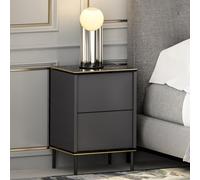 Hanah Home Elegante stand notturno antracite, 40 x 60 x 35 cm, 100% melamina rivestita in melamina, spessore 18 mm, montaggio a parete con rivestimento multiplo, design moderno