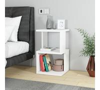 Hanah Home Elegante stand notturno, bianco, 29,6 x 49,4 x 29,6 cm, 100% chipboard, montaggio a parete, perfetto per ambienti moderni e spazi viventi, design elegante