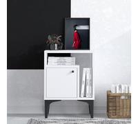 Hanah Home Elegante stand notturno, bianco e nero, 40 x 55 x 35 cm | 100% melamina rivestito in melamina, spessore 18 mm | Perfetto per i moderni bedrooms & Living Spaces