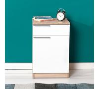 Hanah Home Elegante stand notturno, Sonomo & Bianco, 40 x 63 x 38 cm | 100% melamina rivestito in melamina, spessore 16 mm | Elegante design ispirato per le moderne bedrooms