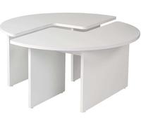 Hanah Home Elegante tavolino da caffè, bianco naturale, diametro 90 cm x 41 cm, 100% melamina, spessore 18 mm, elegante e funzionale per spazi moderni