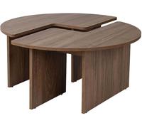 Hanah Home Elegante tavolo da caffè in noce, diametro 90 cm, altezza 41 cm, 100% melamina, spessore 18 mm, elegante e durevole per gli spazi moderni