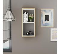 Hanah Home Modern Wall Shelf, Sapphire Oak & White, 35 x 72 x 19,6 cm, 100% Melamine Coated Particle Board, 18 mm di spessore, elegante Storage Solution for Any Room