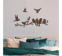 Hanah Home Set di accessori decorativi da parete in metallo dipinto a mano, 4 pezzi, finitura anticata, dimensioni: 13 x 13 cm, 9 x 9 cm, 10 x 15 cm, 22 x 68 cm, decorazione unica per la casa