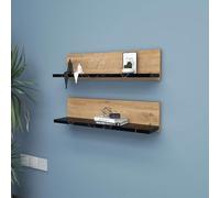 Hanah Home Shelf, melammina, Atlantic Pine Black, Taglia Unica