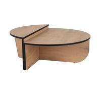 Hanah Home Stylish Coffee Table Set (2 pezzi), legno di quercia di miele e nero, 90 x 60 x 30 e 85 x 30 x 35 cm, 100% melamina rivestita, spessore 18 mm, design moderno per la stanza vivente