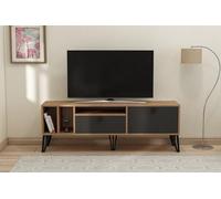 Hanah Home Supporto per TV, melammina, Atlantic Pine Black, Taglia Unica