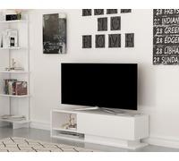 Hanah Home Supporto per TV, melammina, Bianco, Taglia Unica