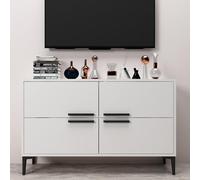 Hanah Home Supporto per TV, melammina, Bianco, Taglia Unica