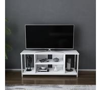 Hanah Home Supporto per TV, melammina, Bianco, Taglia Unica