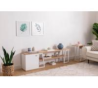 Hanah Home Supporto per TV, melammina, Bianco Zaffiro, Taglia Unica