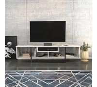 Hanah Home Supporto per TV, melammina, Nero Bianco, Taglia Unica