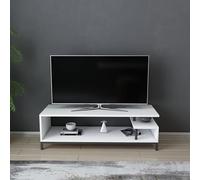 Hanah Home Supporto per TV, melammina, Nero Bianco, Taglia Unica