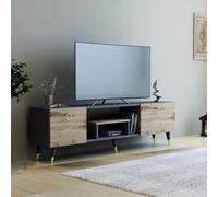 Hanah Home Supporto per TV, melammina, Noce Antracite, Taglia Unica