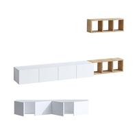 Hanah Home Supporto per TV, melammina, Quercia Bianca, Taglia Unica