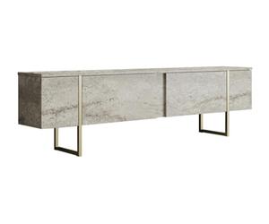 Hanah Home Supporto per TV, melammina, Travertino Oro, Taglia Unica