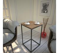Hanah Home Tavolo laterale industriale, in legno di quercia caucasica, 35 x 62 x 35 cm, 100% melamina, spessore 18 mm, elegante design